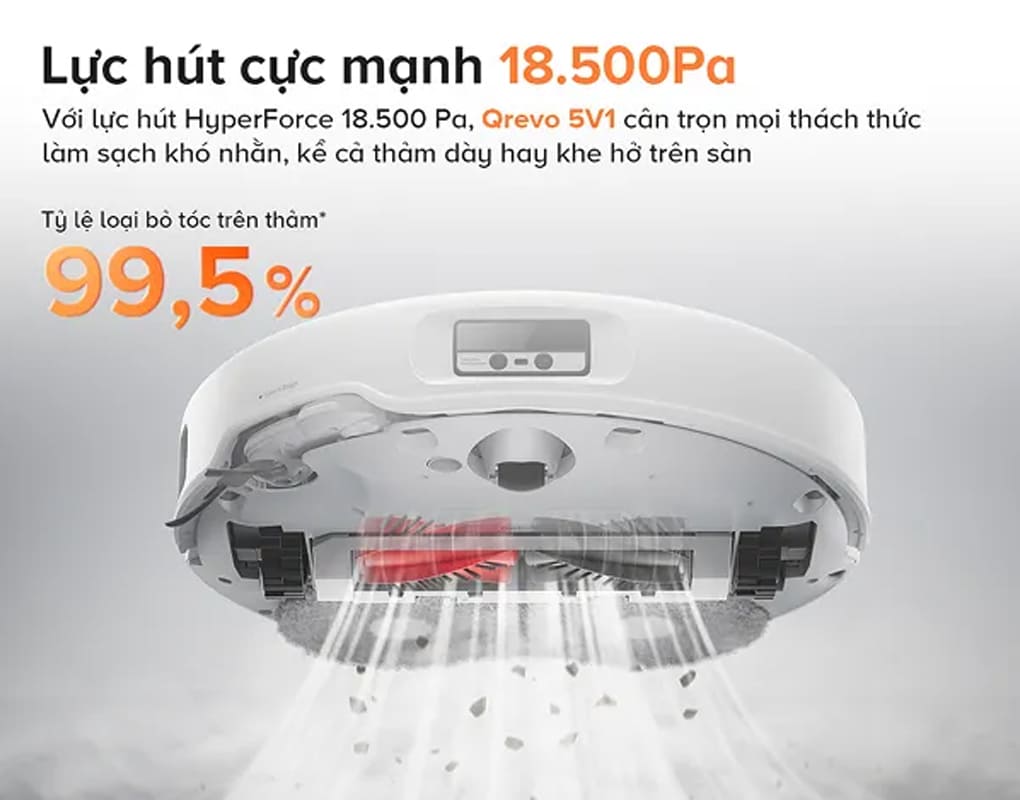 Robot hút bụi lau nhà Roborock Qrevo Edge 5V1 - Đen/Trắng